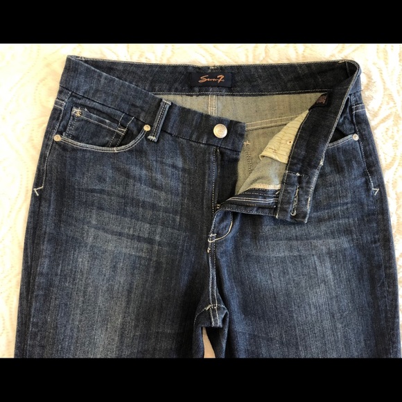 Seven 7, Jeans Size 12 Boot Cut Embroidered Jeans Dark Wash High Rise - Picture 7 of 8
